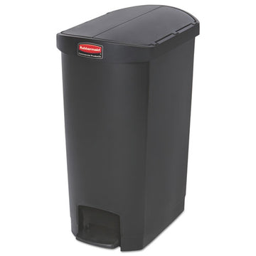 Rubbermaid® Commercial Slim Jim Resin Step-on Container, End Step Style, 13 Gal, Black freeshipping - TVN Wholesale